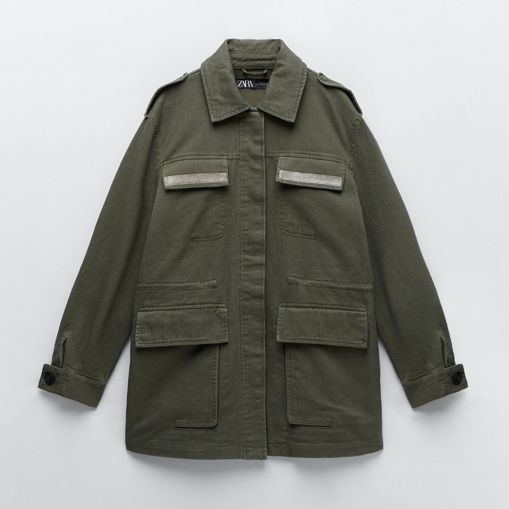 ZARA Utility Green Jacket, NWOT